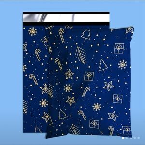 10 BLUE CHRISTMAS WINTER POLY MAILERS